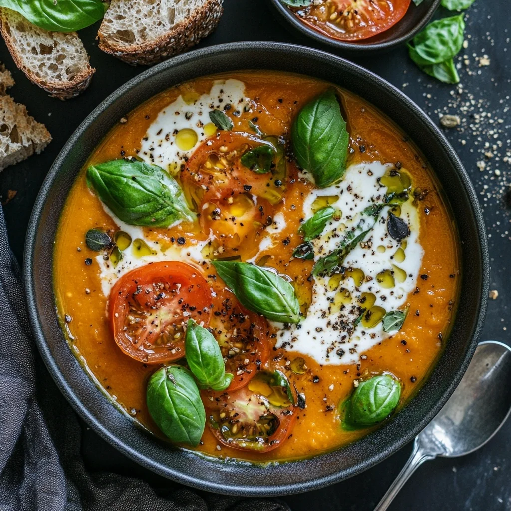 Tomato Soup With Poached Egg: Warmth in Every Bowl