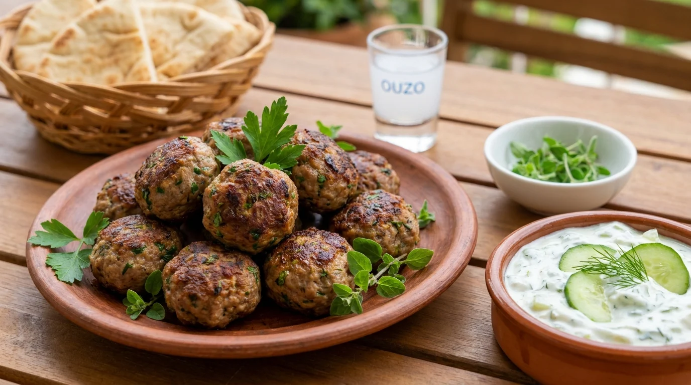 Authentic Greek Meatballs Recipe (Keftedes with Tzatziki)