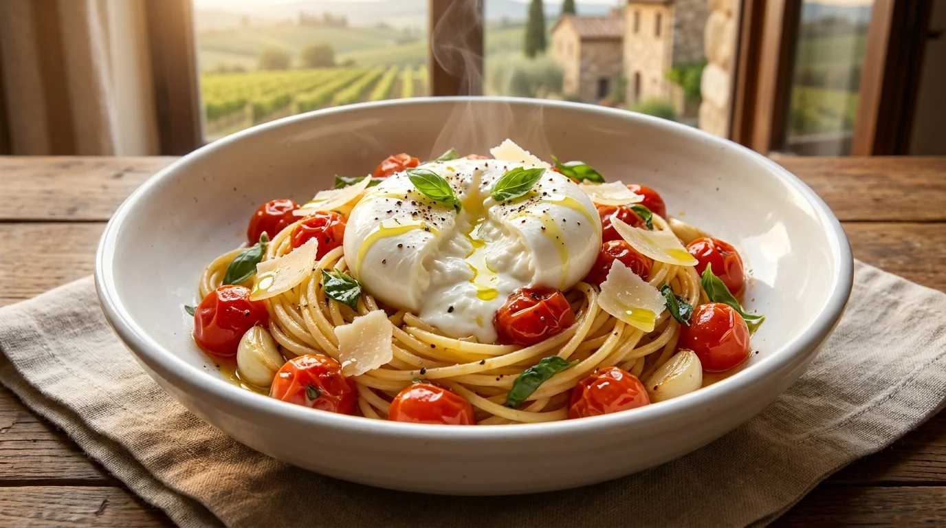 Burst Tomato Burrata Pasta – The Best Summer Weeknight Dinner