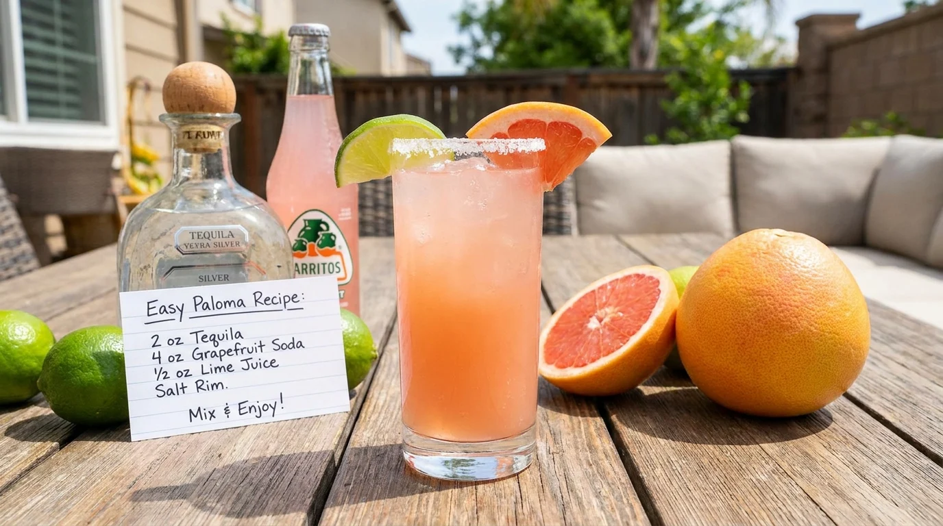 Easy Paloma Cocktail Recipe (Grapefruit Tequila)